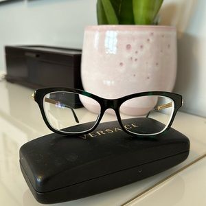 Green tortoise shell Versace frames